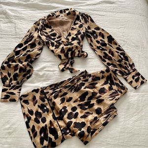 Leopard print two piece set